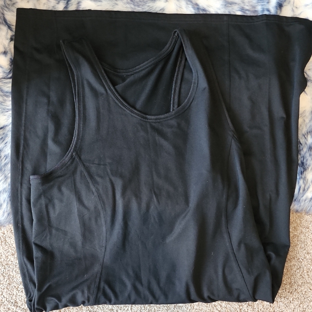 Fabletics Black Bodycon Midi Dress Sleeveless Scoop Neck